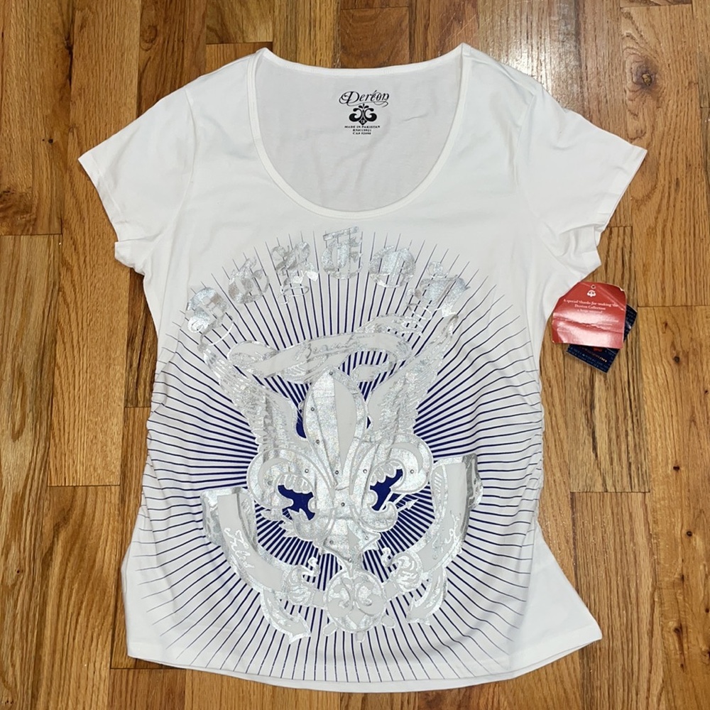 NEW DEREON Y2K 2000's DIVA LOGO Soul Angel STUD Shirt PLUS SIZE 2X
